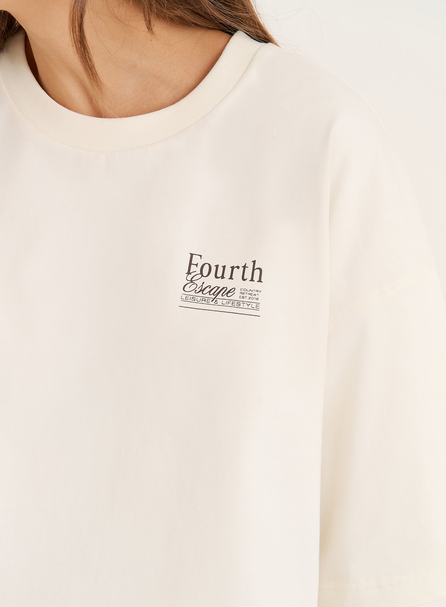 Cream Fourth Country Club Graphic T-Shirt